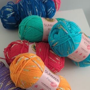 Lion Brand Summer Kiss Yarn Bundle of Seven Skiens